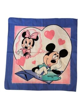 Vintage Disney Dear Minnie Mickey Mouse Bandana Scarf 22x22